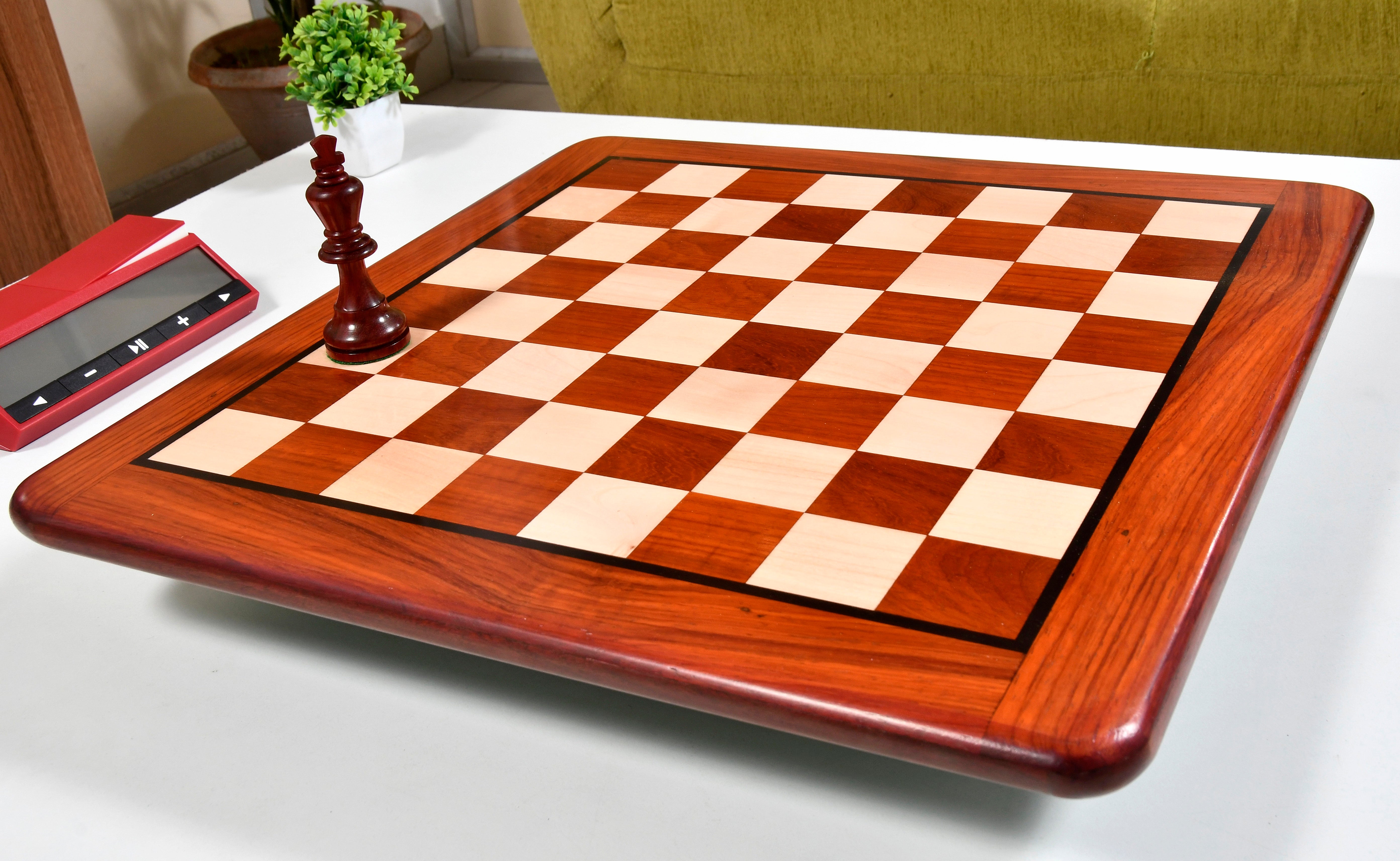 Wooden Blood Red Bud Rosewood Chess Board 18" (45mm Squares)