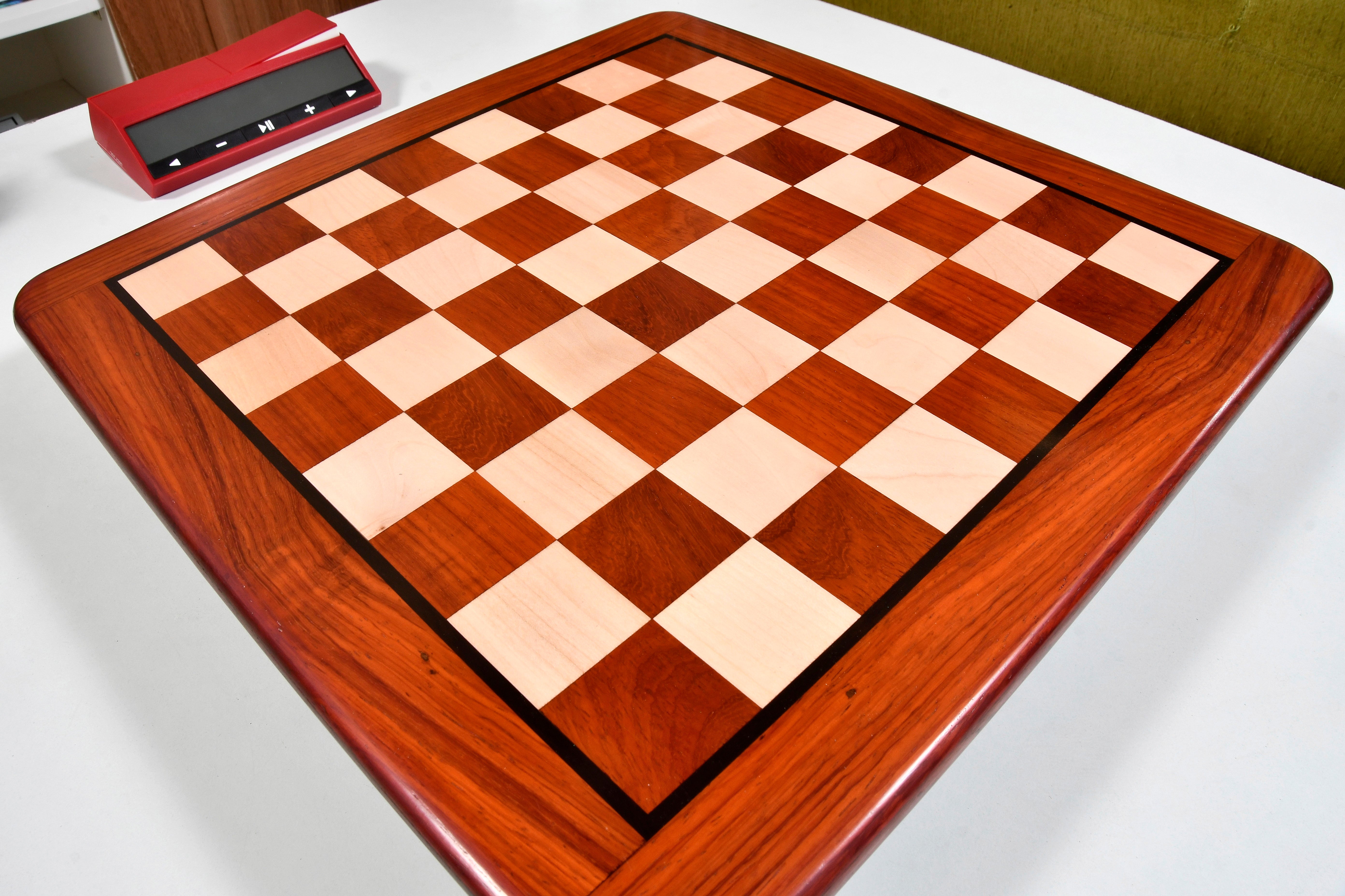 Wooden Chess Board Blood Red Bud Rose Wood 18" - 45 mm