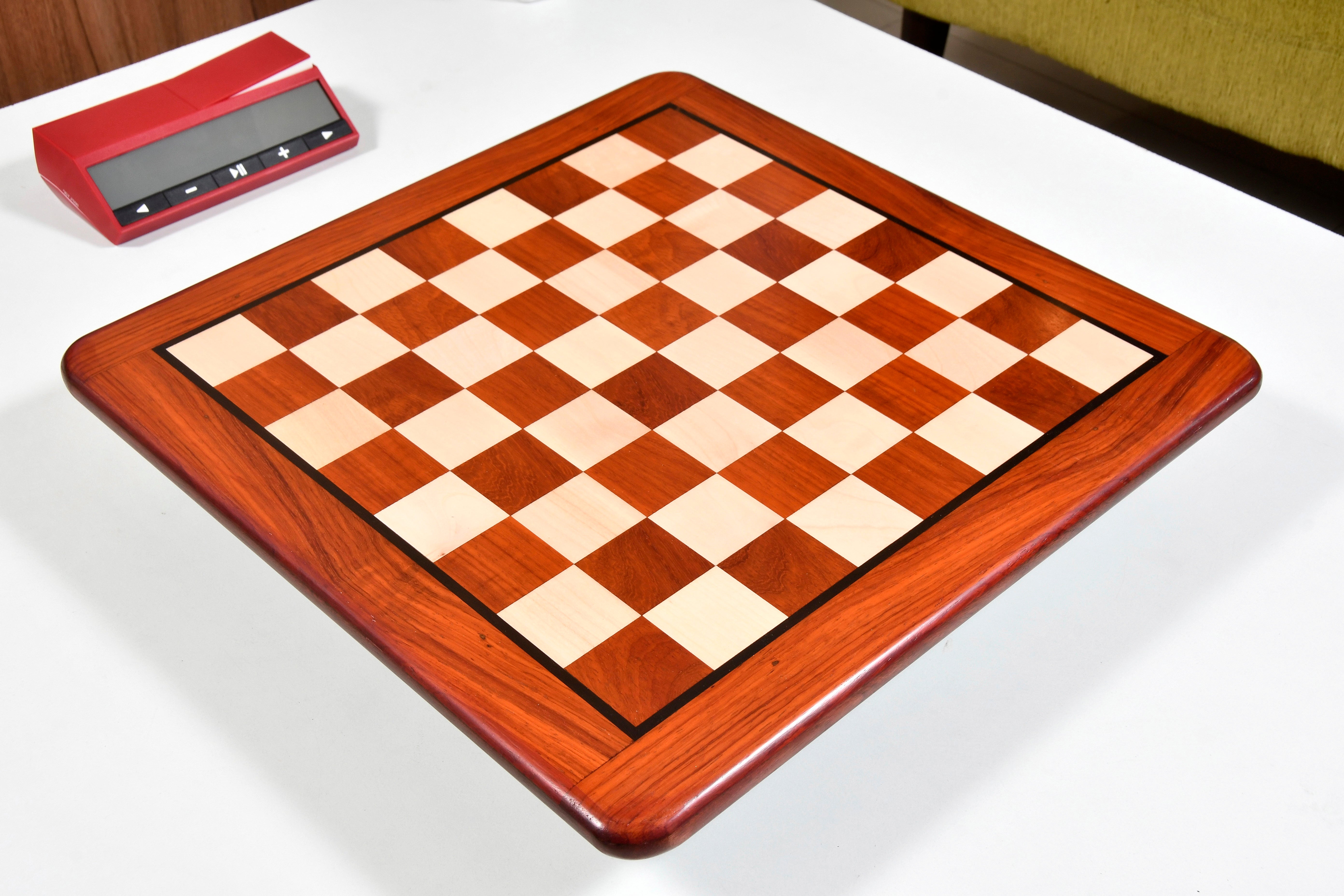Wooden Chess Board Blood Red Bud Rose Wood 18" - 45 mm