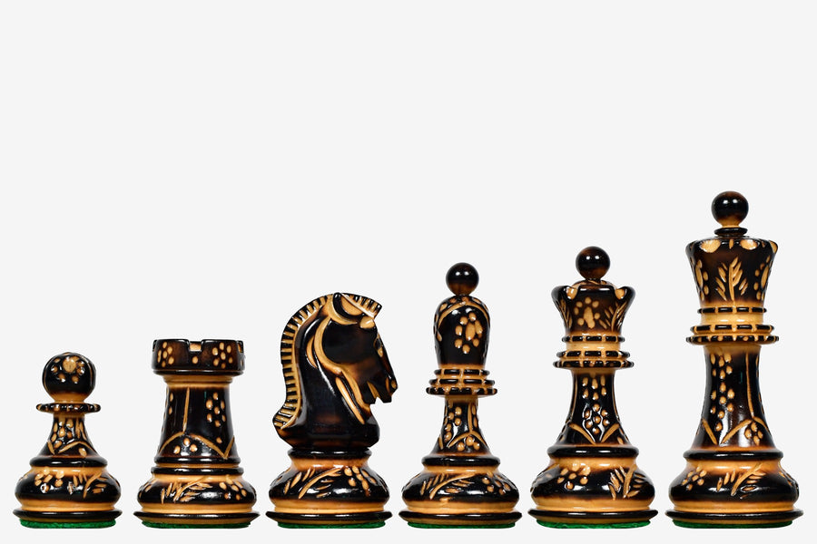 1950 Dubrovnik Chess Pieces V3.0 Lacquered Burnt Boxwood 3.7" King