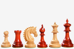 California Chrome Staunton Chess Pieces in Bud Rosewood 4.1" King