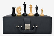 CB Red Rum Luxury Chess Pieces in Ebony/Boxwood with Box - 4.4" King
