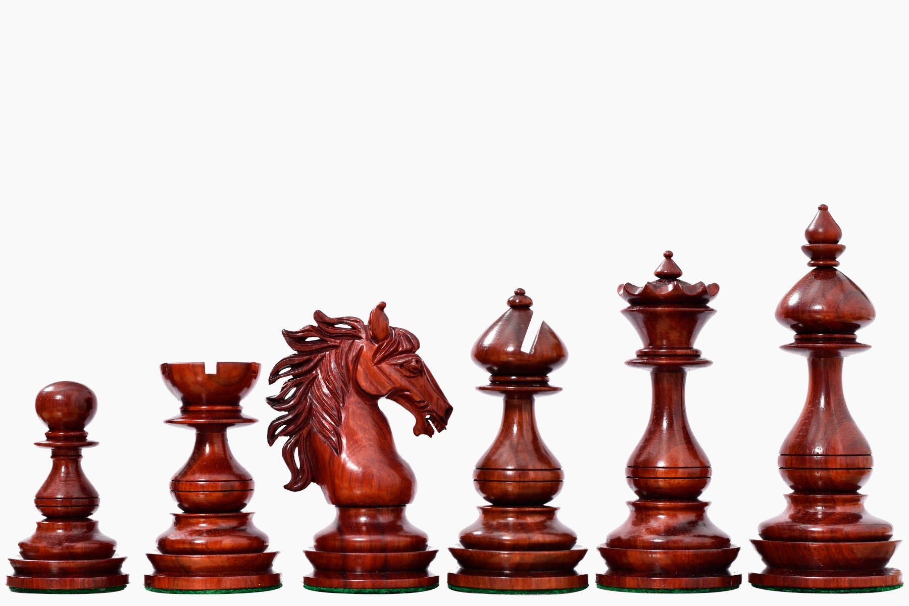 CB Wild Stallion Luxury Chess Pieces in Bud Rosewood & Boxwood - 4.4" King