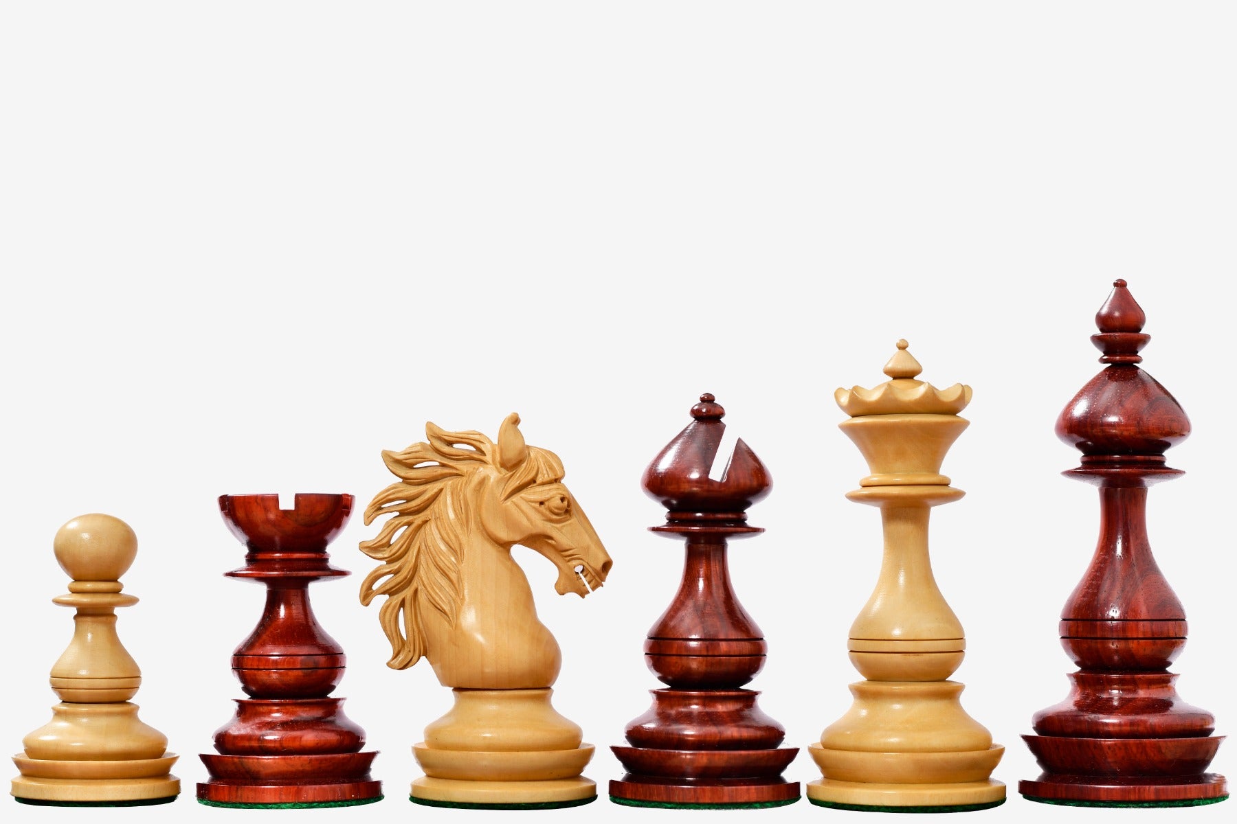 CB Wild Stallion Luxury Chess Pieces in Bud Rosewood & Boxwood - 4.4" King