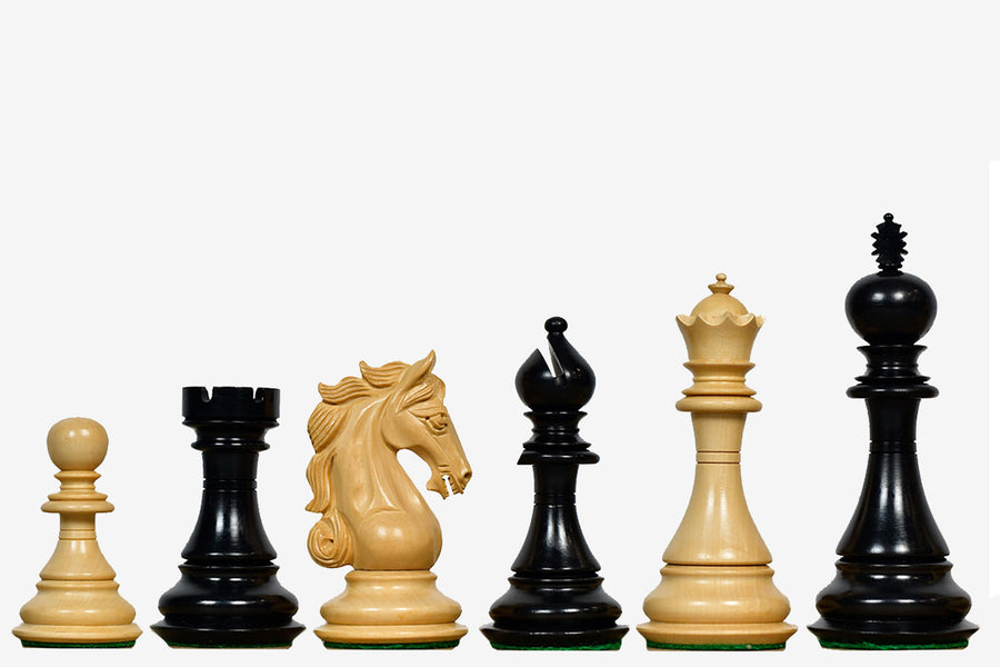 Shera Series Triple Weighted Staunton Chess Pieces Ebony wood - 4.5" King
