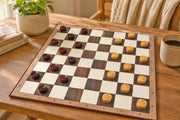 Wooden Checkers Draughts Set in Bud Rosewood & Boxwood 30mm