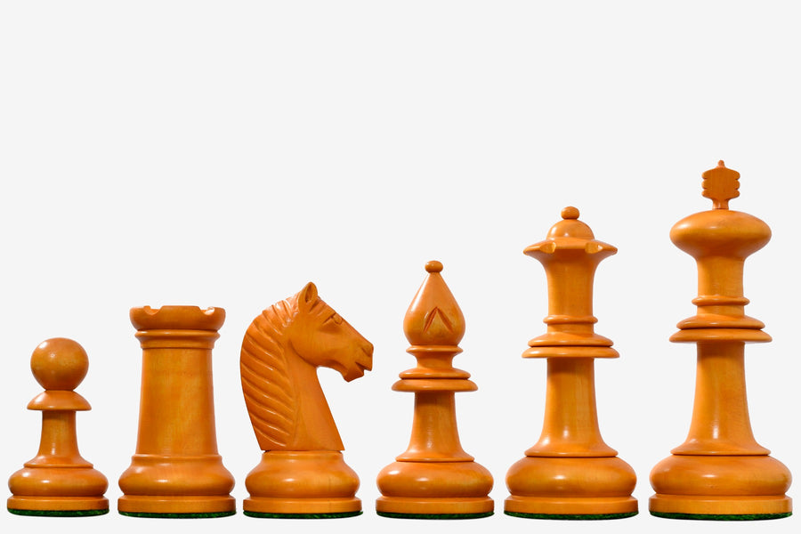19th Century Austrian Chess Pieces Ebonized & Golden Antiqued Wood 4.27" - King
