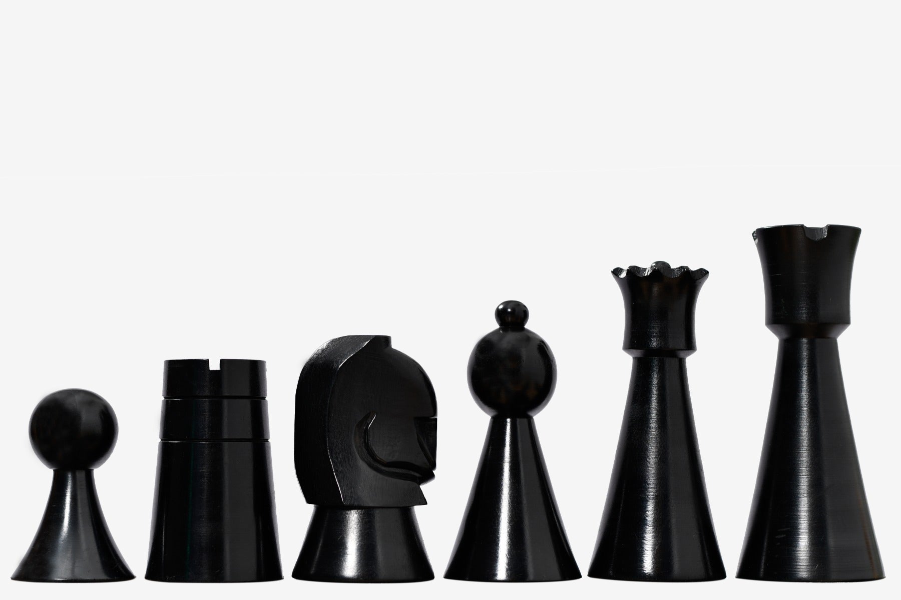 The Australian War Memorial Reproduced Chess Pieces by ACF in Ebonized & Natural Boxwood / King Base Stamping - 3.5" King