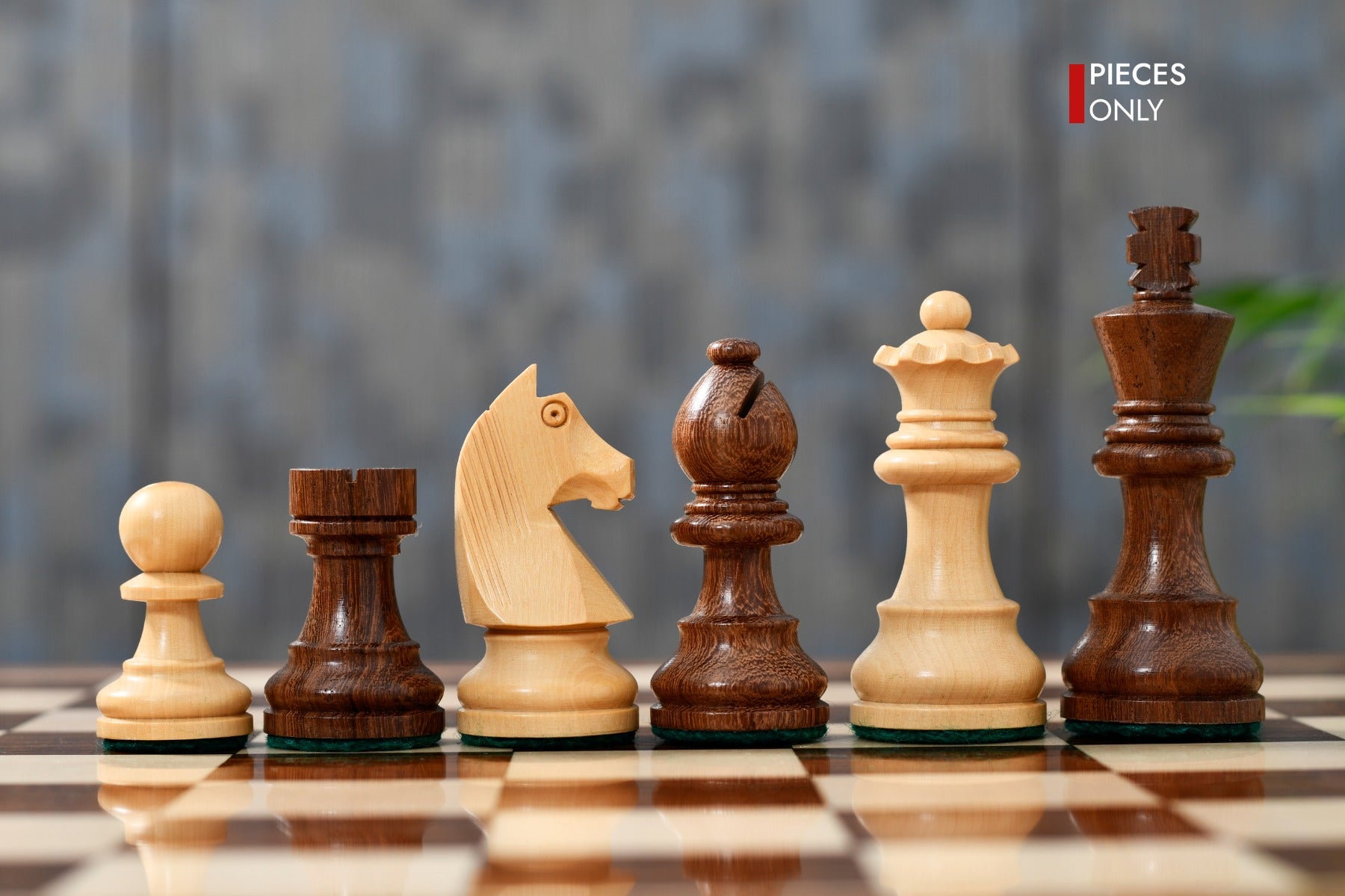 Tournament Staunton Chess Pieces German Knight Sheesham 3"- King