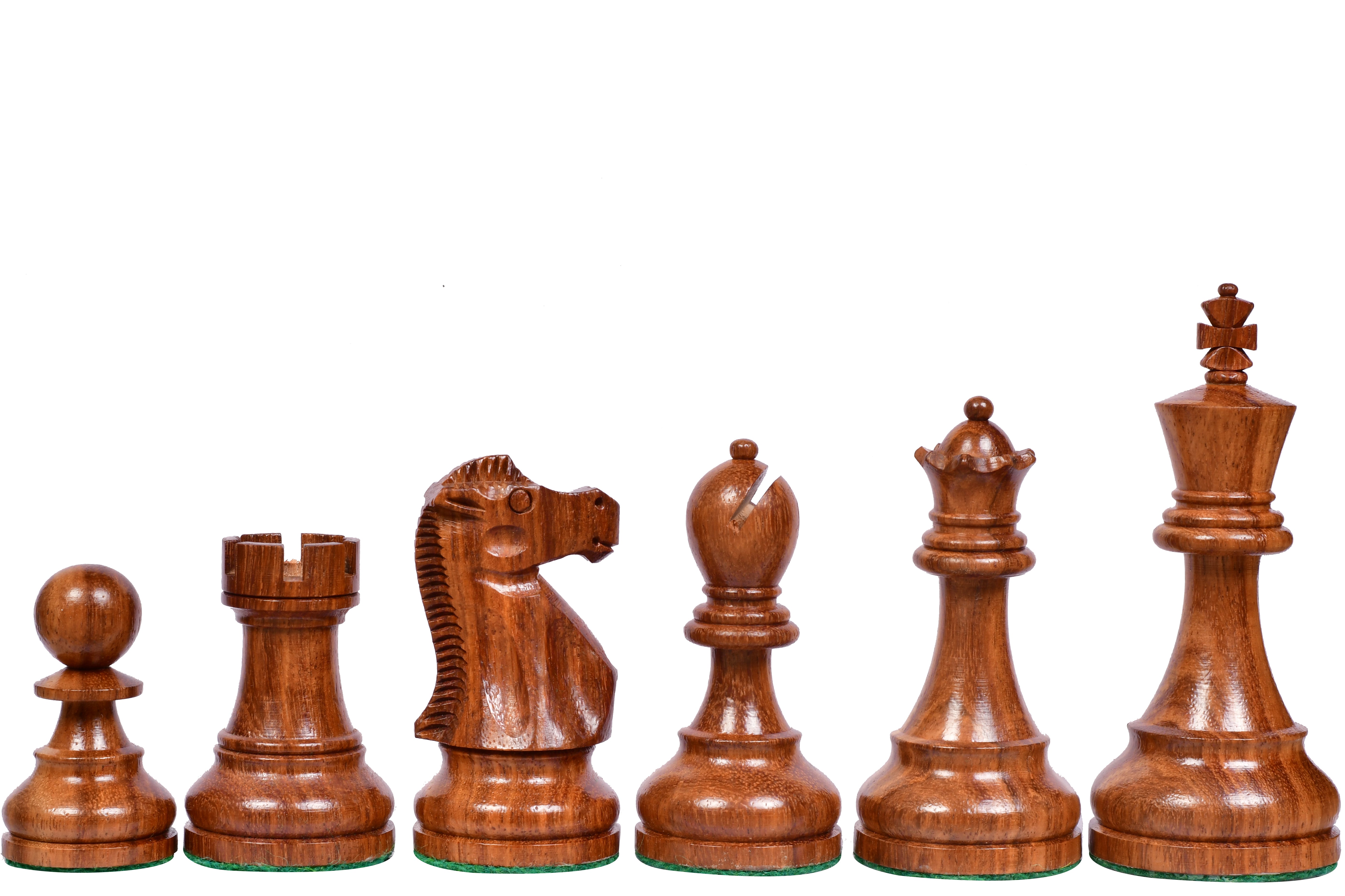 Reproduced 1972 Reykjavik Championship Series Chess Pieces in Sheesham & Boxwood - 3.7" King