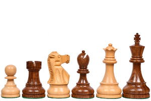 Reproduced 1972 Reykjavik Championship Series Chess Pieces in Sheesham & Boxwood - 3.7" King