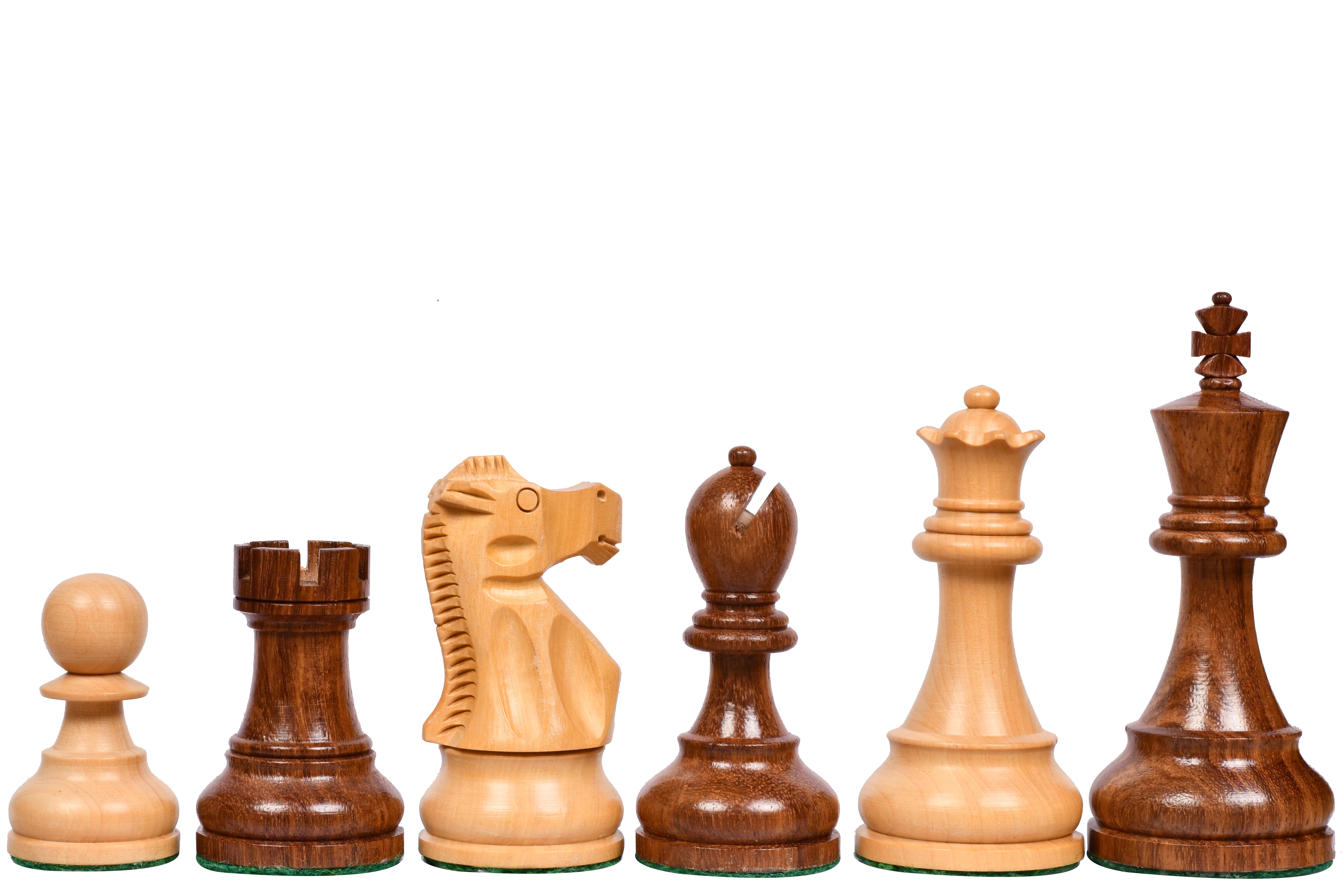 Reproduced 1972 Reykjavik Championship Series Chess Pieces in Sheesham & Boxwood - 3.7" King