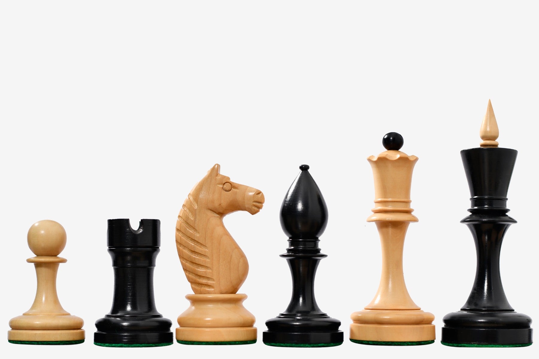 The Repro of Averbakh 1949 Moscow Chess Championship Chess Pieces in Ebonized & Natural Boxwood 4.16 inch King