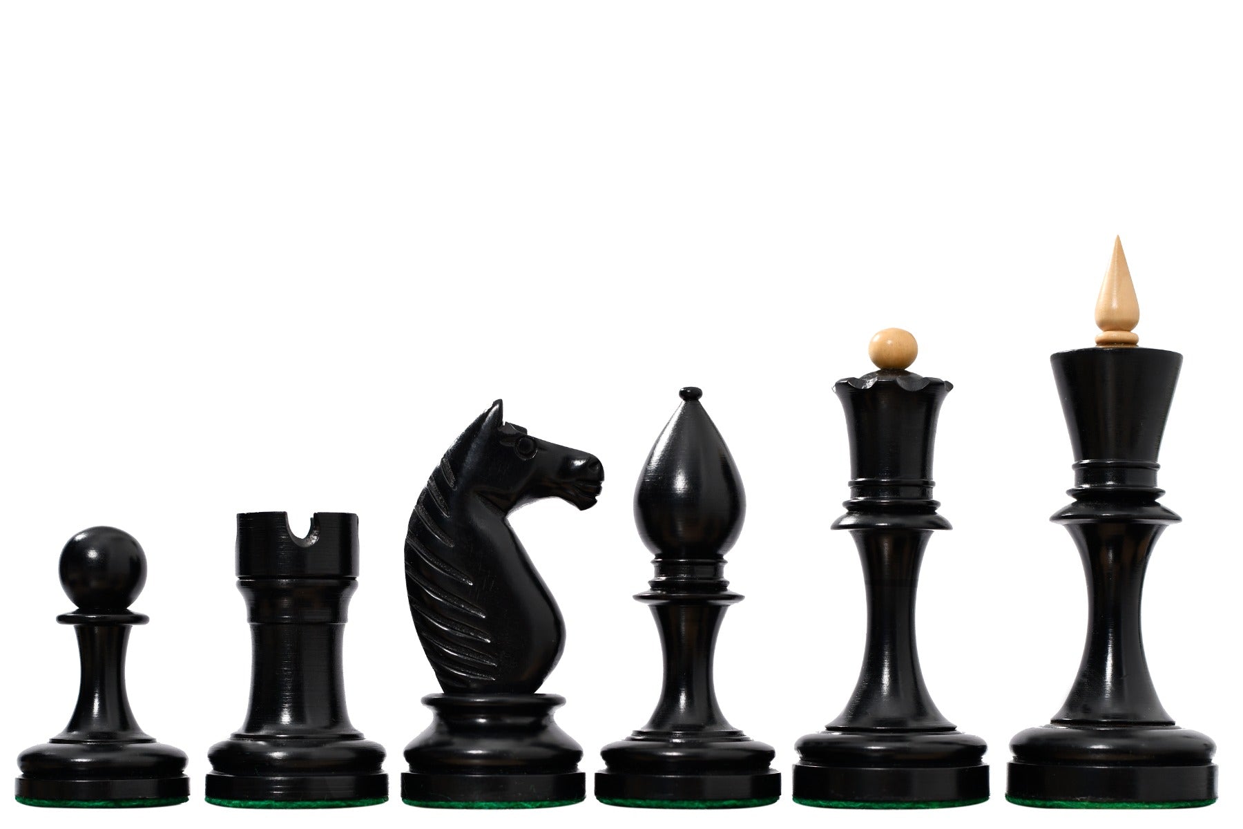 The Repro of Averbakh 1949 Moscow Chess Championship Chess Pieces in Ebonized & Natural Boxwood 4.16 inch King