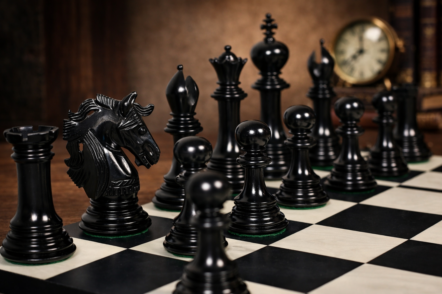 The Crown Heritage Series – A Regal Collection of Luxury Chess Pieces in Ebony Wood & Natural Boxwood 4.3” King