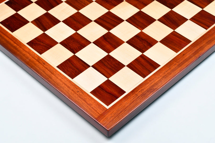 Solid Blood Red Bud Rosewood Chess Board 23" (60mm Squares)