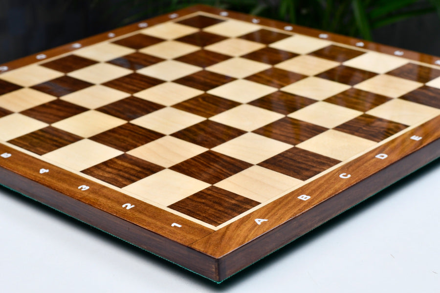 Premium Wooden Chess Board with Notation – 14.5" Sheesham & Maple Wood | 37mm Chess Pieces