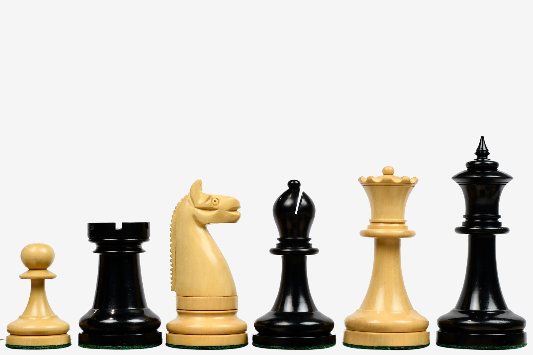 American Chess Company 1904 Reproduction Tournament Chess Set - In Ebony & Boxwood 3.8" King