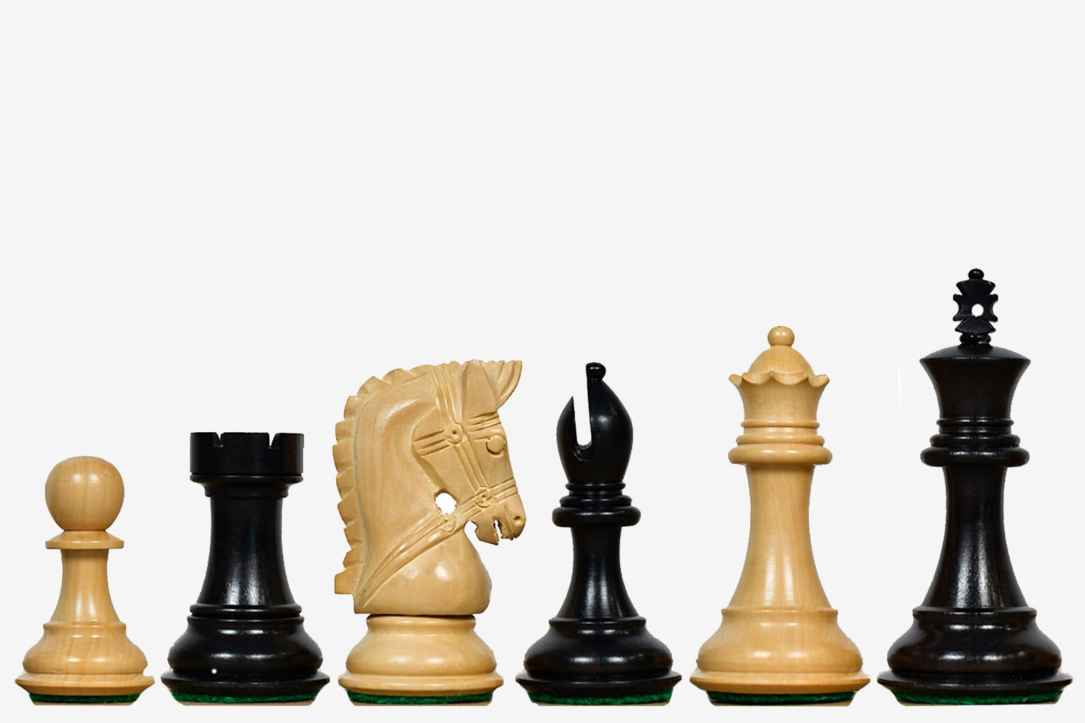 Bridle Series Wooden Chess Pieces in Ebony wood & Boxwood 3.58"- King