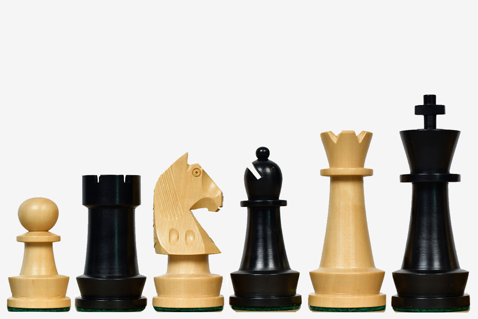 Championship Staunton Chess Pieces Ebonized & Natural Boxwood 3.75"- King