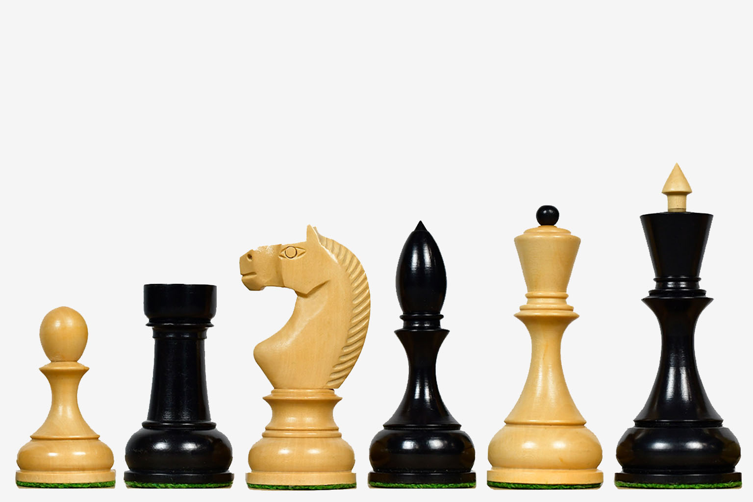 Circa 1930s "Leningrad Schoolboy" 4.2 inch King Soviet Chess Pieces in Ebonized & Boxwood