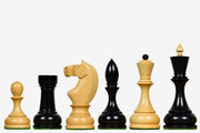Circa 1930s "Leningrad Schoolboy" 4.2 inch King Soviet Chess Pieces in Ebonized & Boxwood