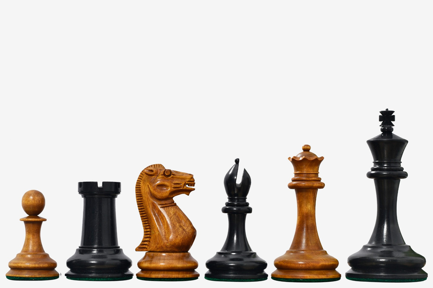 1849 Cooke-Jaques Staunton Weighted Chess Pieces in Antique Wood & Ebony wood - 3.5" King