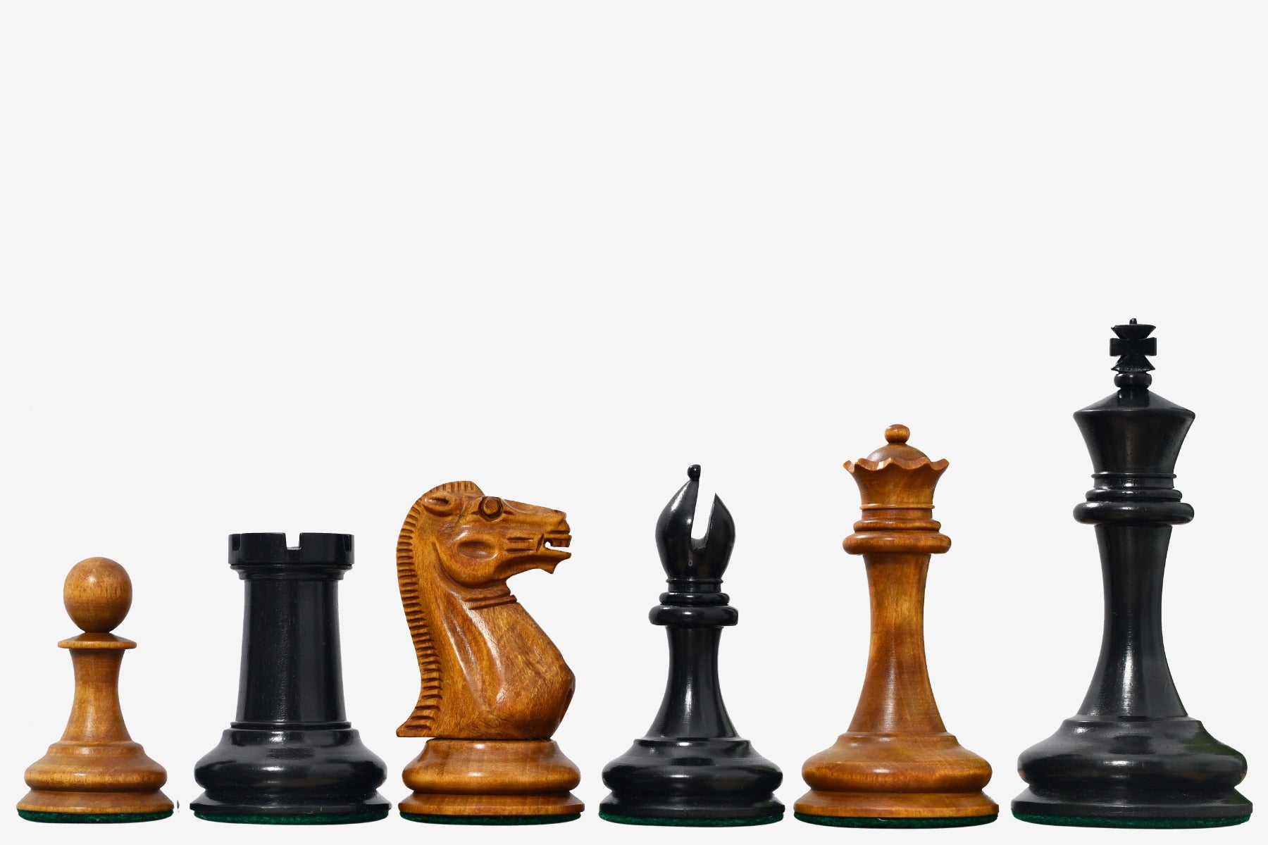 1849 Cooke-Jaques Staunton Weighted Chess Pieces in Antique Wood & Ebony wood - 3.5" King