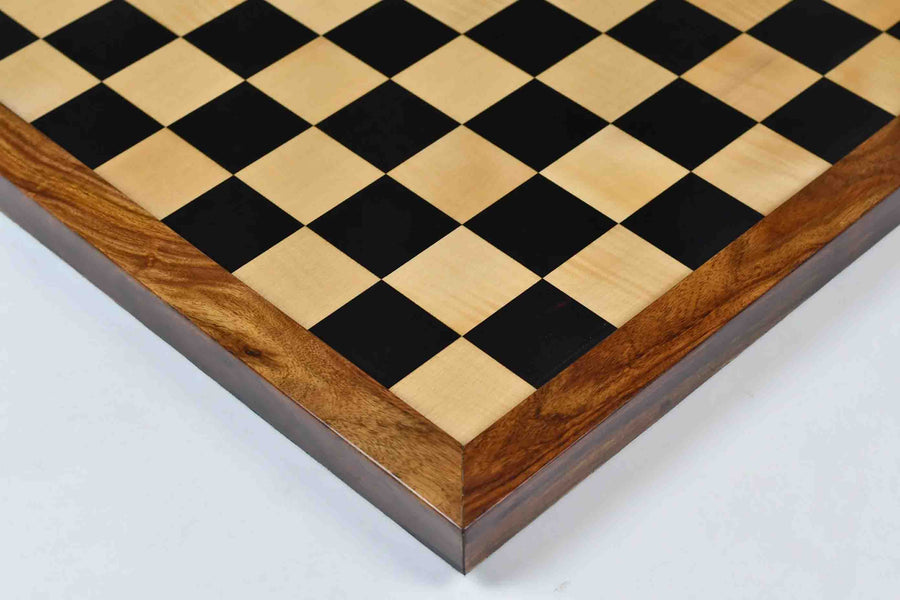 Wooden Ebony Maple Chess Board with Sheesham Frame 21.8" (60mm)