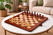 Classic 101 Staunton Club Weighted Chess Pieces Bud Rosewood 3.0" with Board
