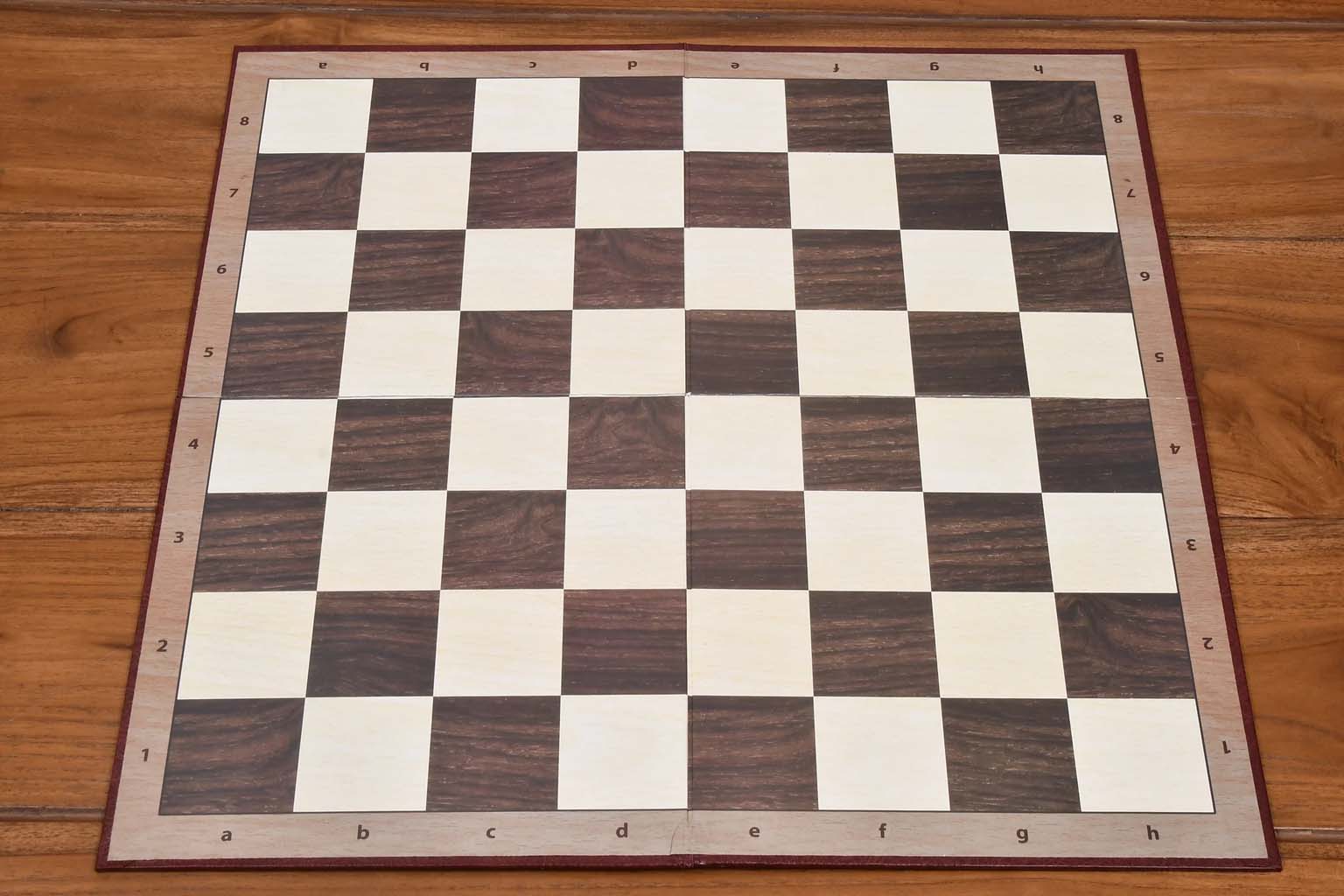 Folding Cardboard Chess Board with Notations Brown & Off-White 19" 55mm