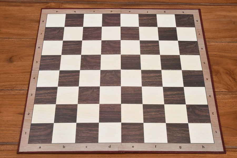 Folding Cardboard Chess Board with Notations Brown & Off-White 19" 55mm