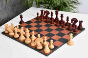 Excalibur Luxury Chess Pieces Bud Rosewood 4.6" with Minimalist Board