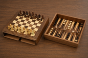 Magnetic Travel Chess Set – Sheesham & Boxwood with Dice & Stones | Slightly Imperfect but Quality