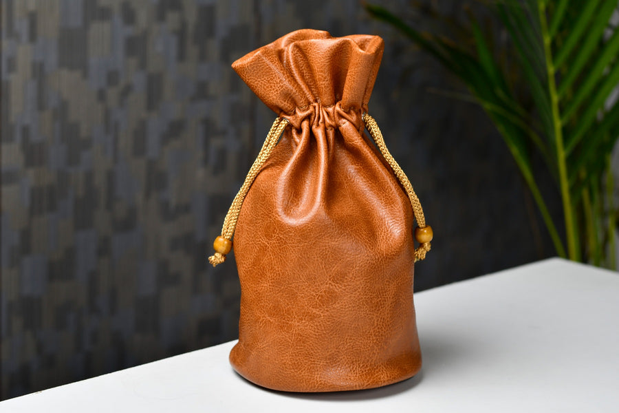 Colorful Leatherette Drawstring Storage Pouch for 3" to 4" King Chess Pieces