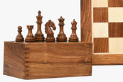 Combo The New Columbian Staunton Series Chess Pieces in Sheesham & Box wood - 3.8" King with Board & Box