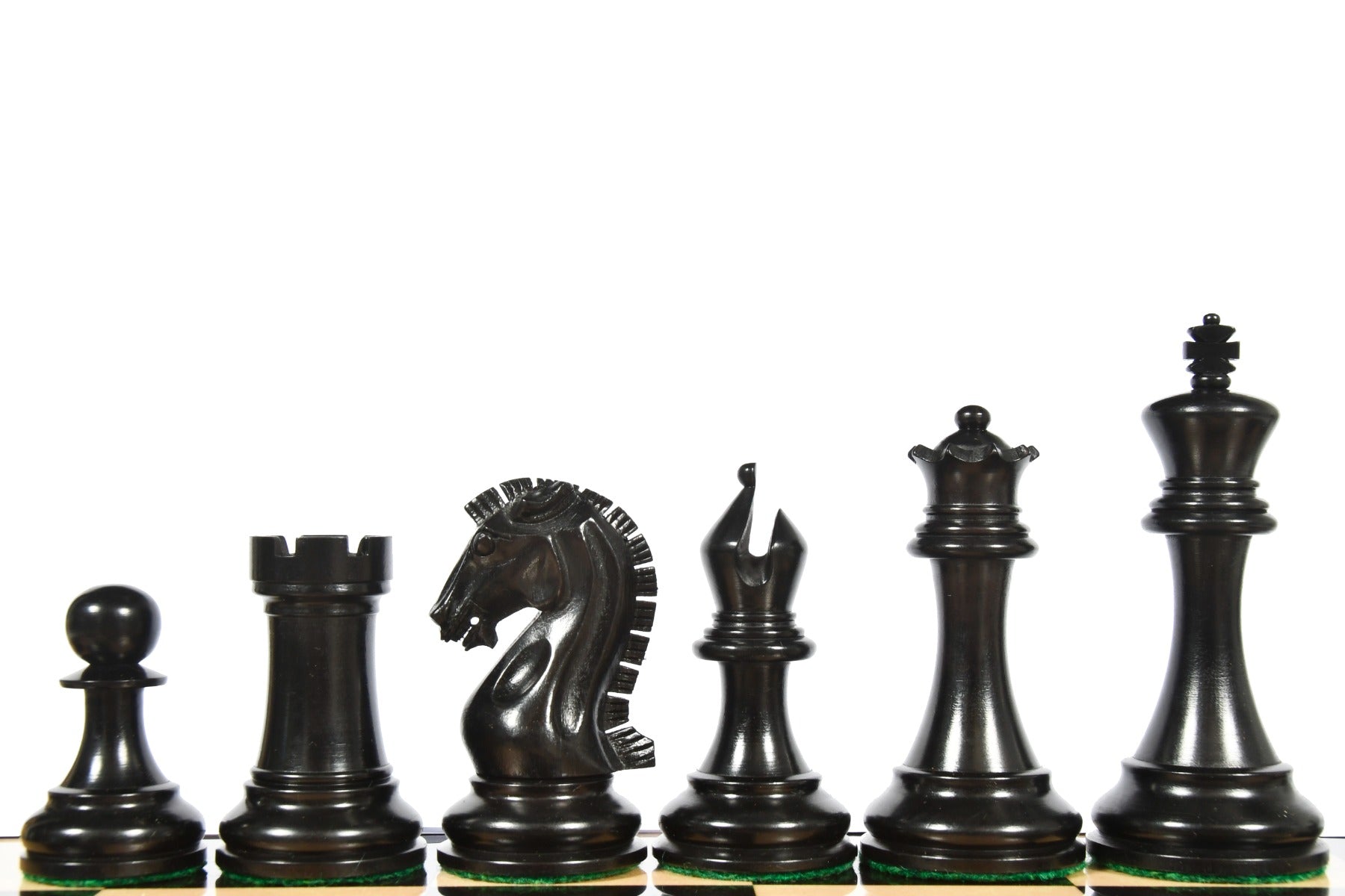 The Craftsman Knight Staunton Chess Pieces in Ebonized Wood & Boxwood - 3.9" King - Shop Now