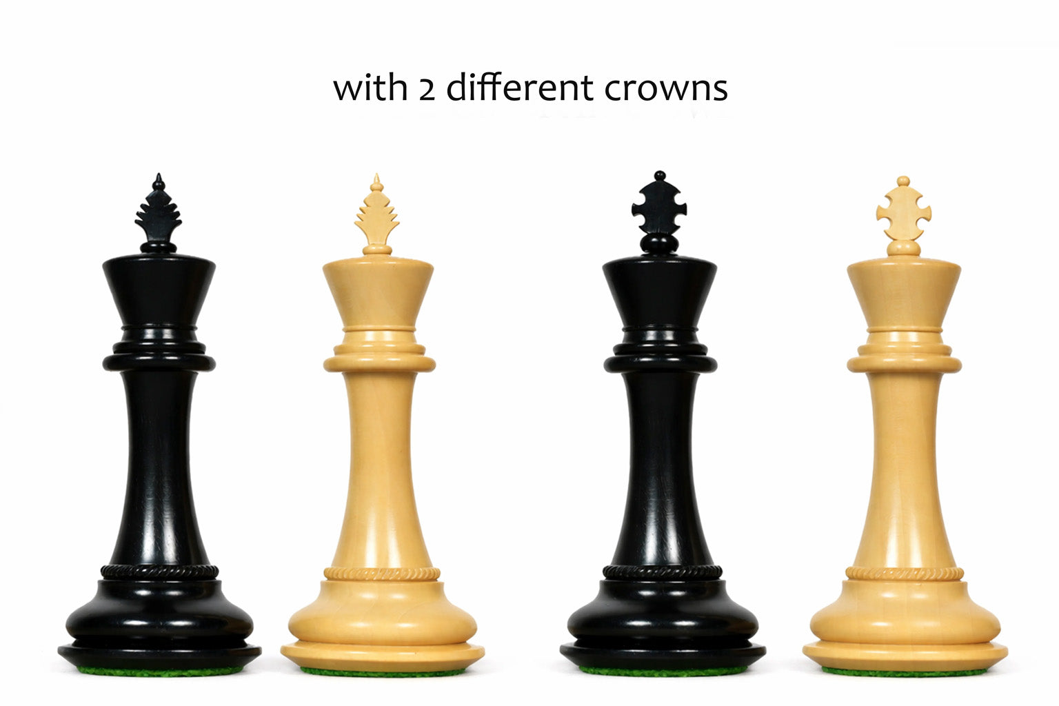 CB Mustang Triple Weighted Chess Pieces in Ebony & Boxwood 4.4"- King