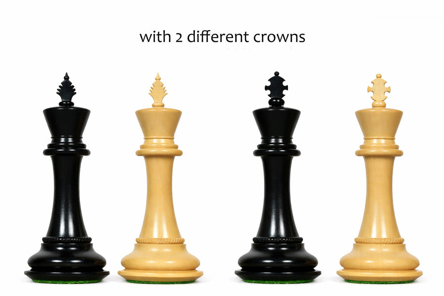 CB Mustang Triple Weighted Chess Pieces in Ebony & Boxwood 4.4"- King