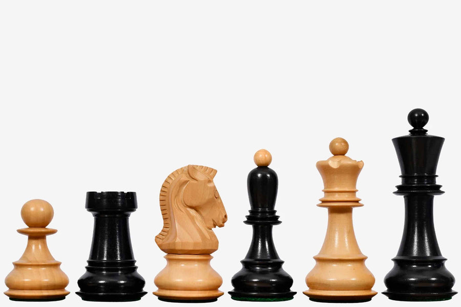 1950 Dubrovnik Bobby Fischer Chess Pieces Ebonized Boxwood 3.75" King