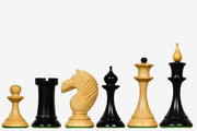 1950s Soviet Latvian Chess Pieces Ebonized & Natural Boxwood 4.1"- King