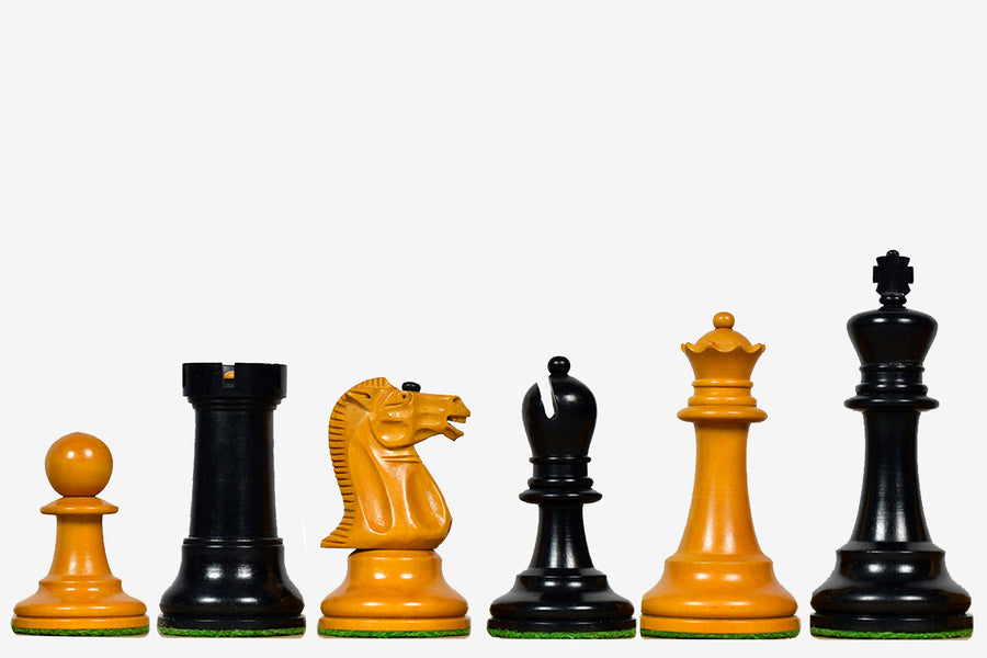 Richard Whitty Antique Chess Pieces Ebony & Antiqued Boxwood 3.75" - King
