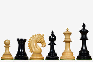California Chrome Staunton Series Chess Pieces Version 2.0 in Ebony / Boxwood - 4.25" King