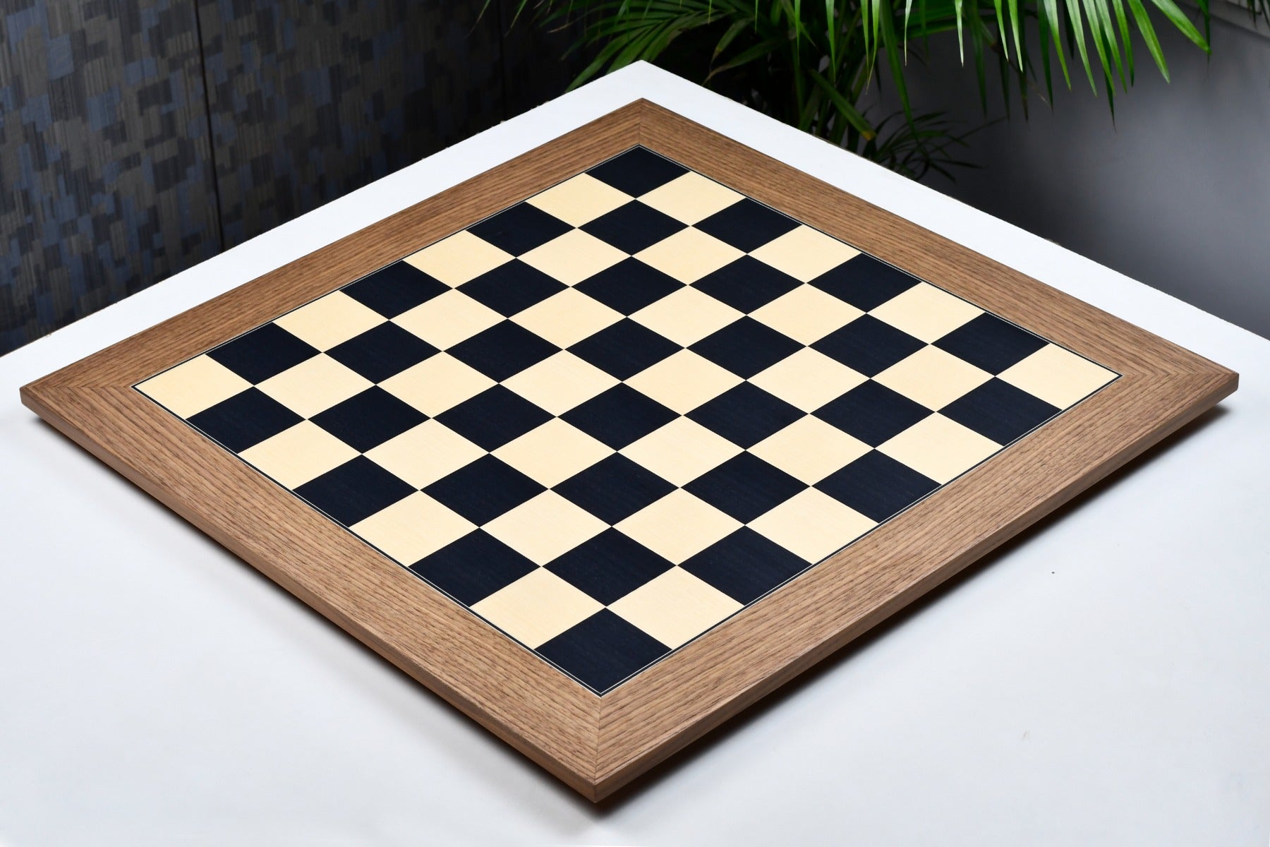 Wooden Deluxe Black Dyed Poplar & Sycamore with Matte Finish Chess Board 24" - 60 mm By Chessbazaar