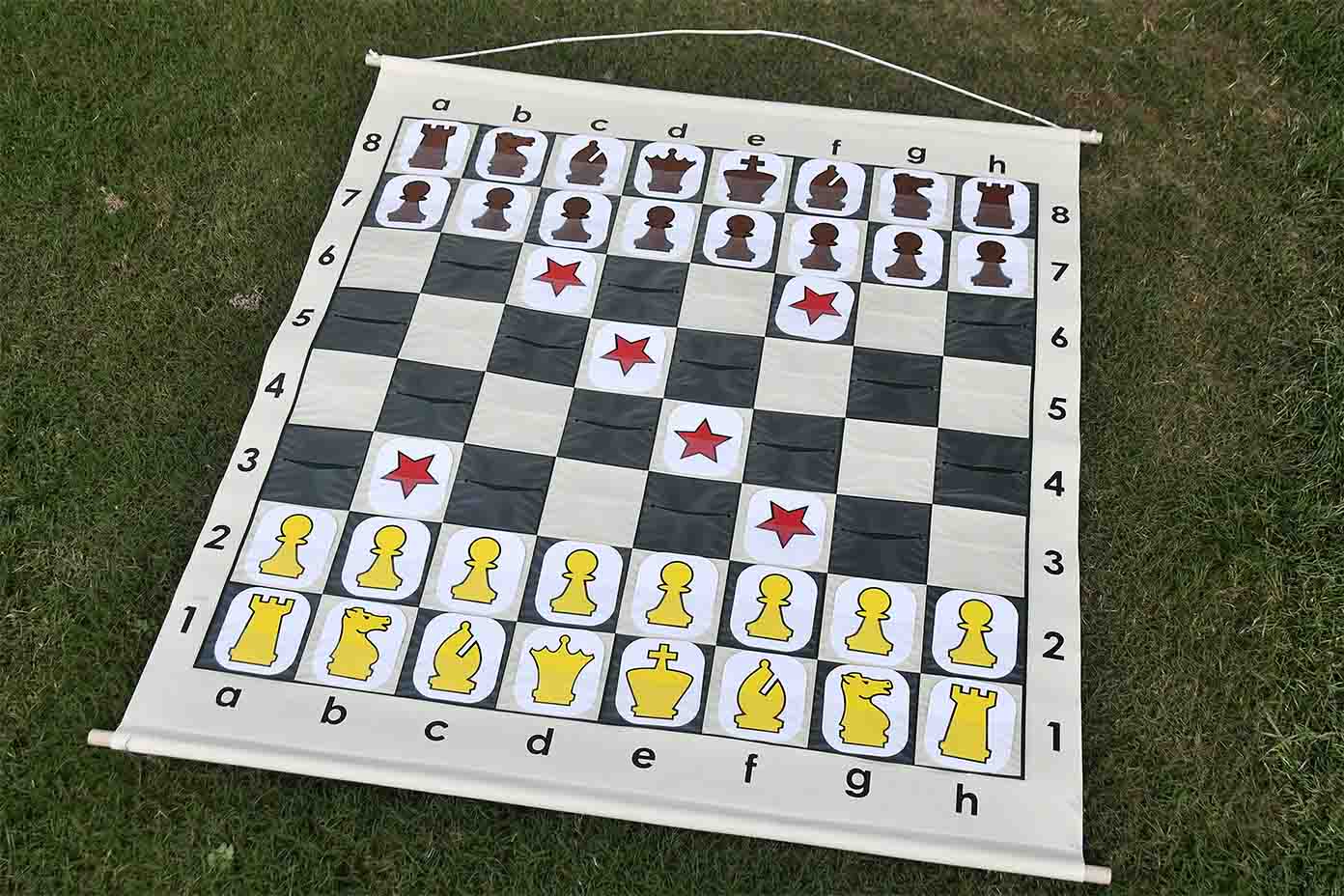 39" Vinyl Slot-In Chess Demo Board with Pieces & Black Carry Bag