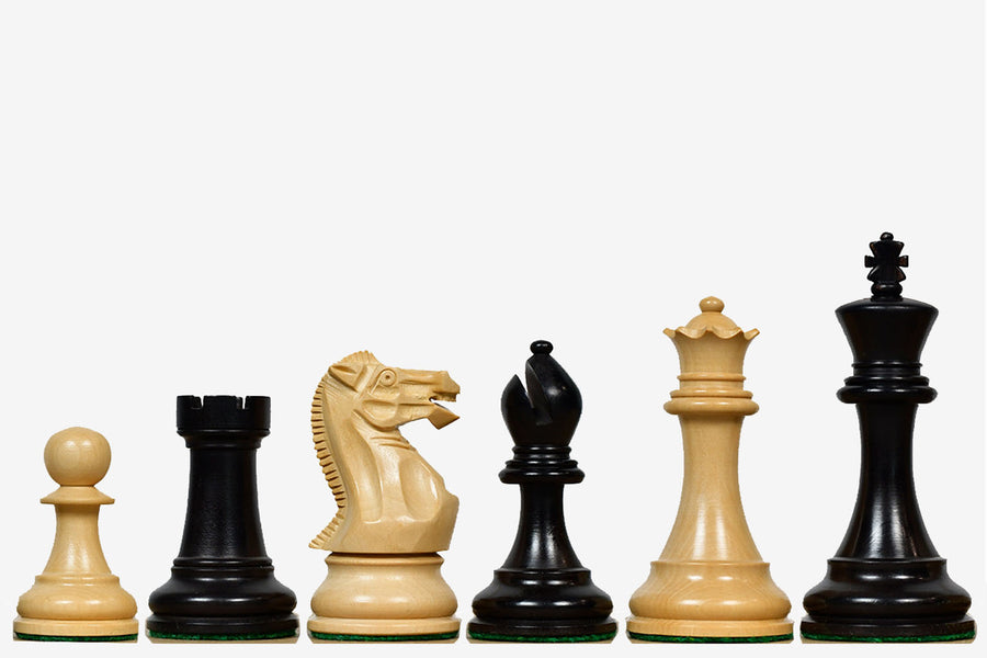 Pro Tournament Staunton Weighted Ebonized & Boxwood Chess Pieces - 3.8" - King