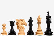 Dragon Knight Series Wooden Chess Pieces Carved in Ebony / Boxwood  - 4.7" King
