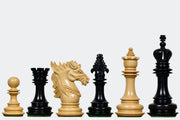 Dragon Knight Series Wooden Chess Pieces Carved in Ebony / Boxwood  - 4.7" King