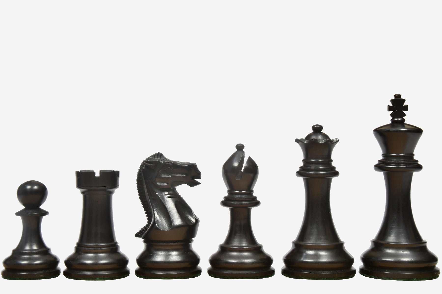 The Professional Series Tournament Staunton Weighted Chess Pieces in Ebonized and Boxwood - 3.8" King