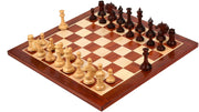 Combo of The CB Mustang Chess Pieces in Bud Rose/Box Wood - 4.4" King with Board